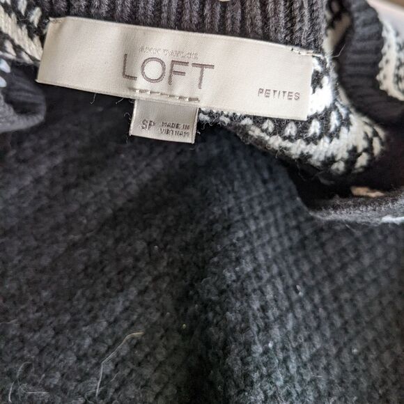 LOFT Ann Taylor Navy and White Sleeve Knit Sweater Size Small Petite - Picture 5 of 6